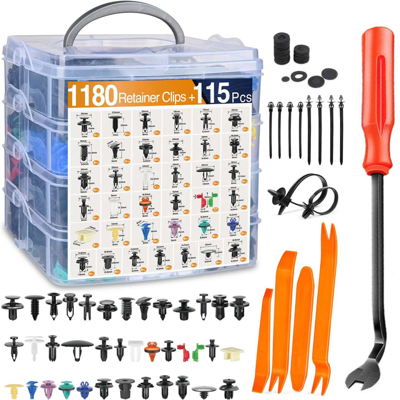 1295个汽车通用盒装卡扣38种固定紧固件保险杠挡泥板翼子板铆钉,汽车零部件/养护/美容/维保,其他,淘宝优惠券,粉丝福利购,淘宝优惠卷