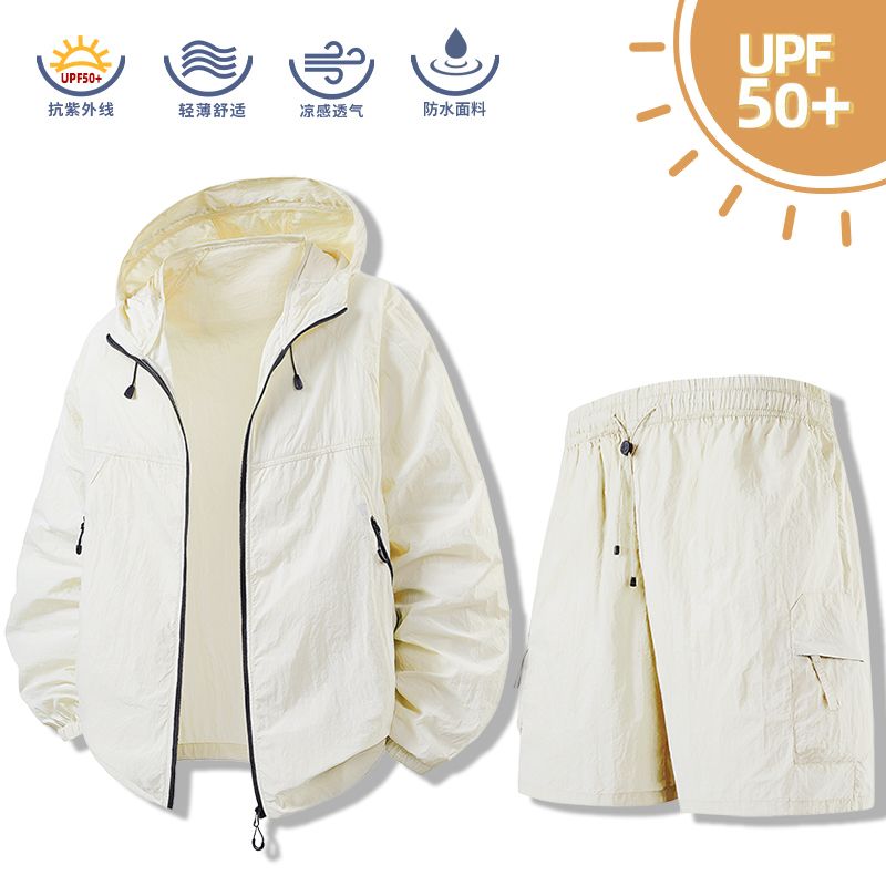 男女可穿！UPF50+！外贸男装夏季户外轻薄透气防晒皮肤衣连帽外套