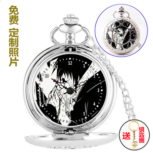 火影忍者周边漂泊宇智波带土野原琳镂空怀表学生个性小众项链挂表