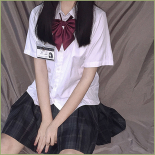 角襟白色短袖 女学生百搭基础款 衬衣 原创jk制服衬衫 2021年显瘦衬衫