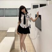 百搭衬衫 辣妹纯欲风百褶裙套装 女学院风修身 上衣jk制服两件套百搭