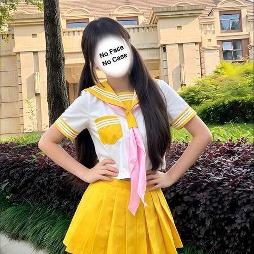 三件套2026新款水手服学院风穿搭黄色浅蓝JK制服短裙多巴胺套装