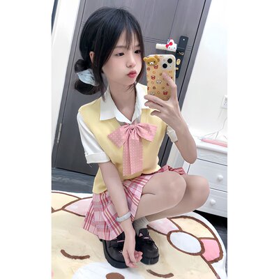 四件套糖果JK裙学院风校供感马甲背心日系针织衫叠穿一整套装女