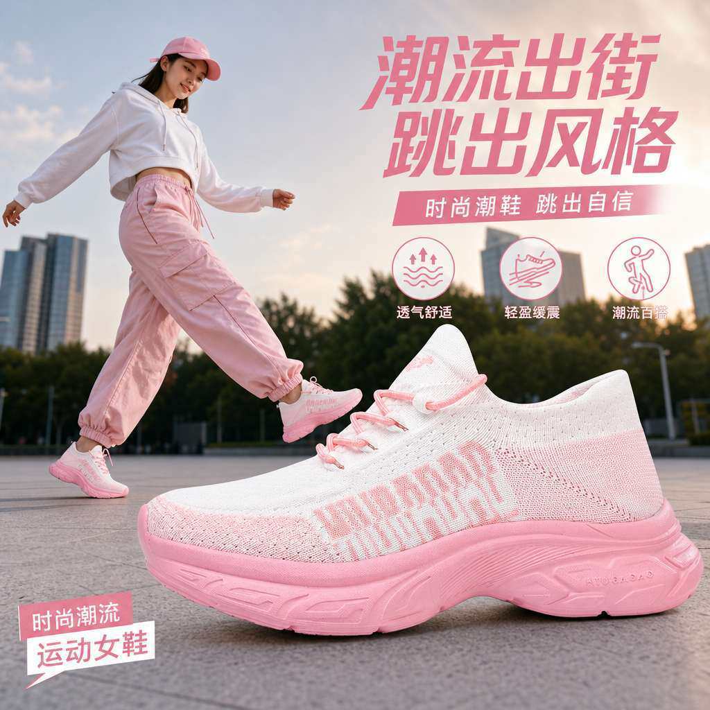 牛霸道男女轻盈透气软底减震广场曳步舞蹈跳健身操网球运动跑步鞋
