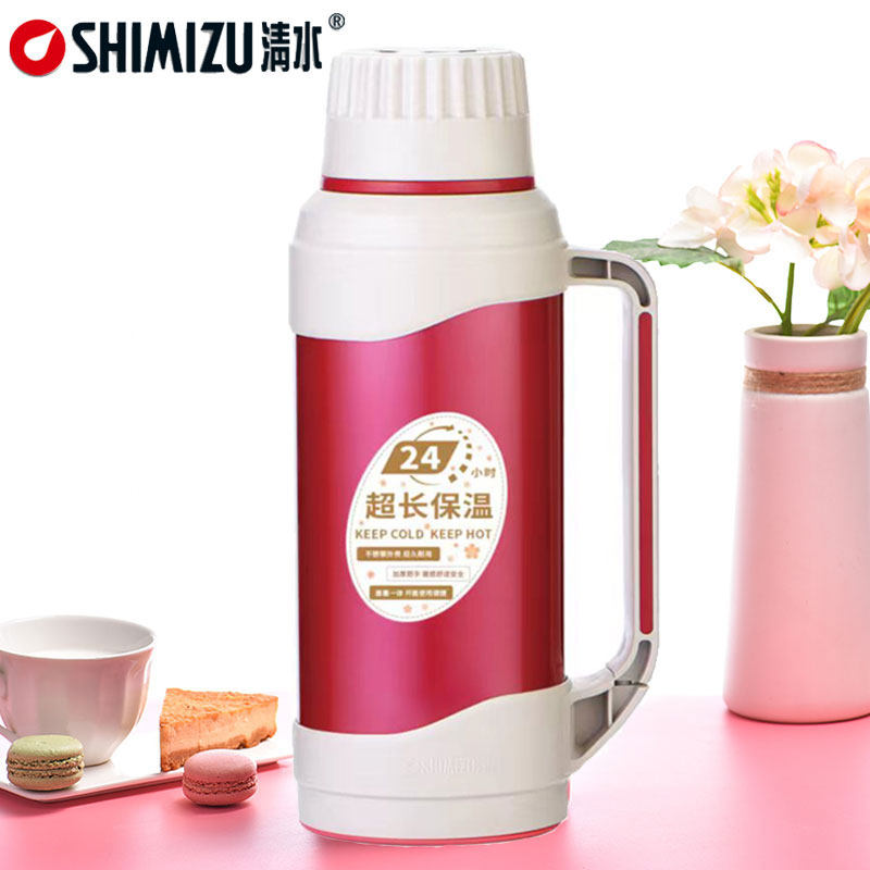 清水热水瓶家用不锈钢保温瓶玻璃内胆开 水瓶办公暖水瓶学生用暖