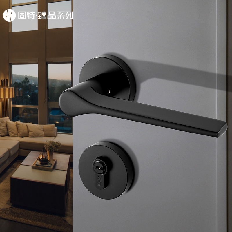 固特静音门锁灰色现代简约