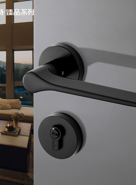 固特门锁室内卧室房门锁磁吸静音灰色门把手分体锁现代通用型锁具