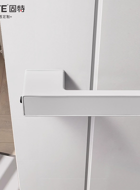 固特白色意式极简生态木门锁磁吸门锁室内卧室房门锁把手静音简约