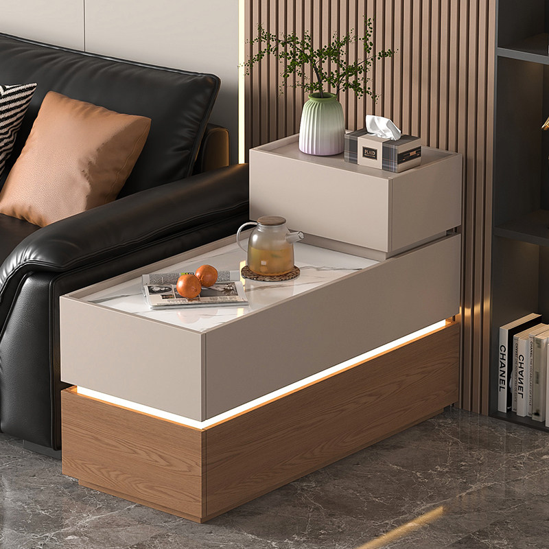 沙发边柜侧边柜边几客厅2026新款实木岩板小茶几小桌子茶水柜边桌