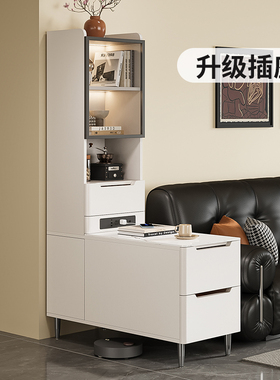 边几沙发边柜侧边柜带插座角几轻奢高级感客厅茶水柜置物架小桌子