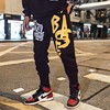 summer ins Ultra-fire man Guochao Ankle banded pants Trend Korean Edition trousers Hip hop Easy Haren pants sweatpants