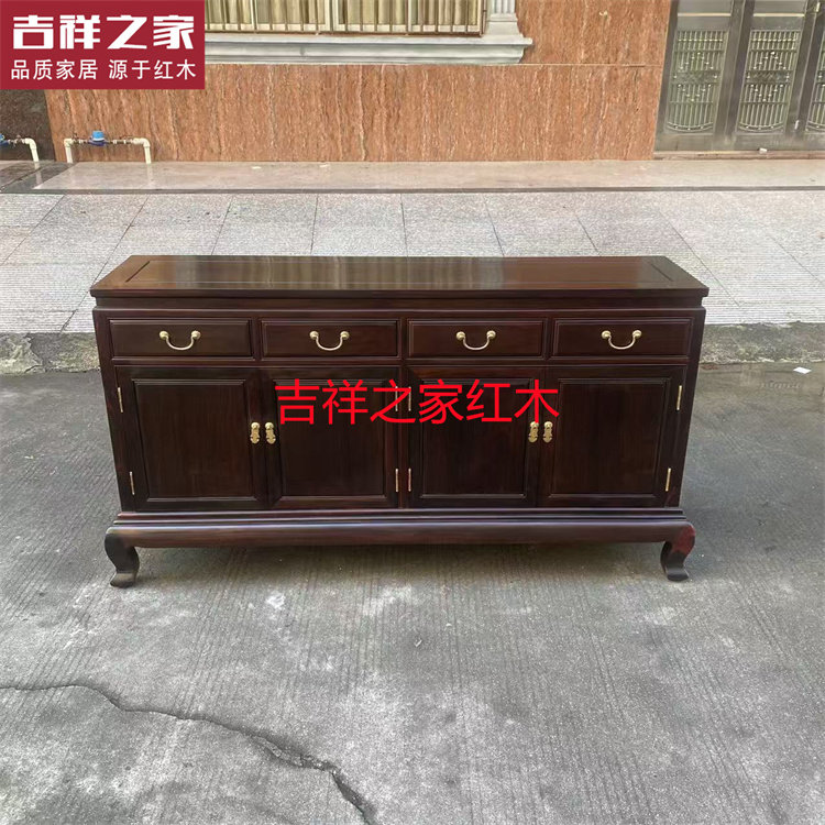 老挝大红酸枝餐边柜 酸枝木储物柜客厅组合柜鞋柜玄关柜红木家具