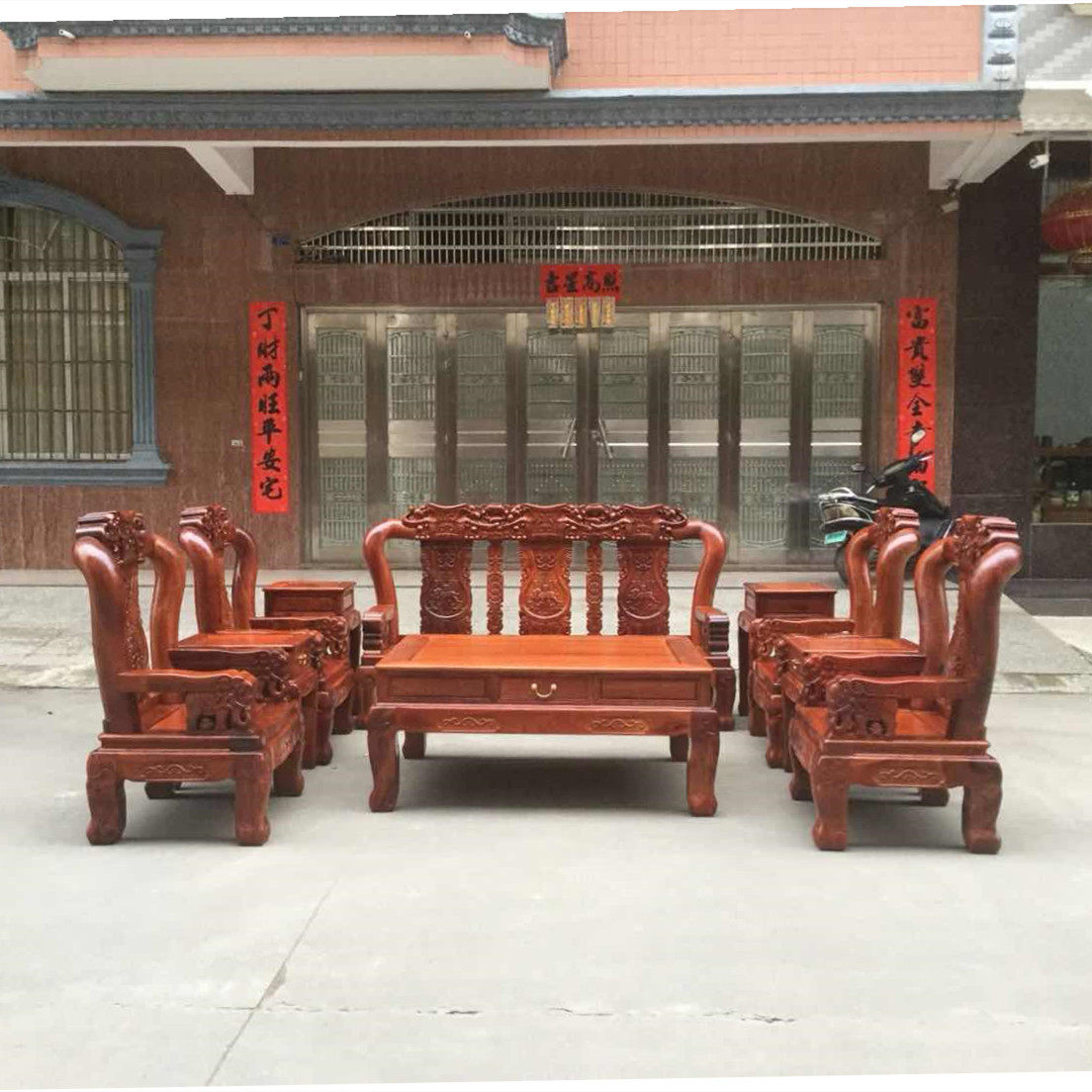 红木家具缅甸花梨12公分战国大象沙发大果紫檀实木古典客厅家具