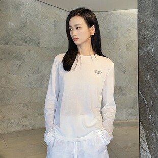 AMASS/阿玛施显瘦上衣凉感百搭女装圆领长袖薄款新款T恤女538016