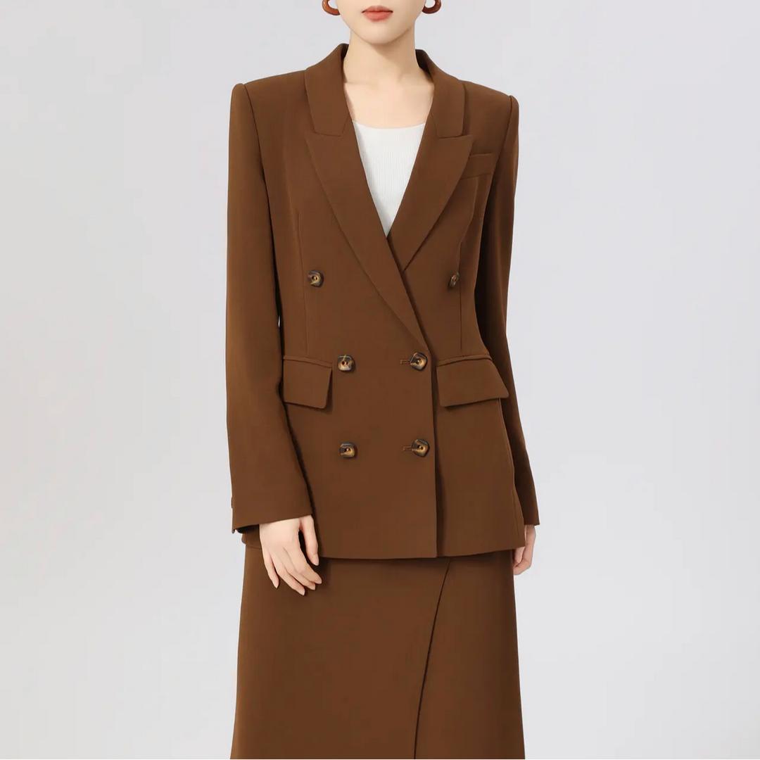 AMASS/阿玛施气质经典千金长袖通勤双排扣西装外套女士5400373