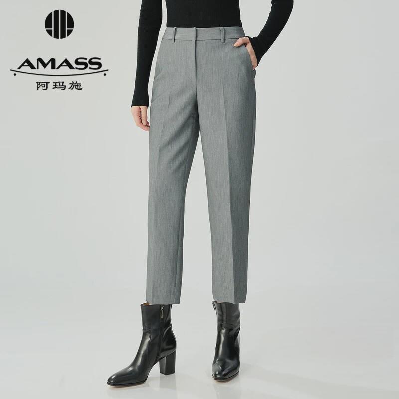 阿玛施AMASS时尚休闲经典通勤西裤直筒女款新款2026烟管裤5100302