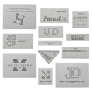 灰色字母印花标压印商标皮标箱包鞋 饰休闲配标补丁贴 帽皮牌小号装