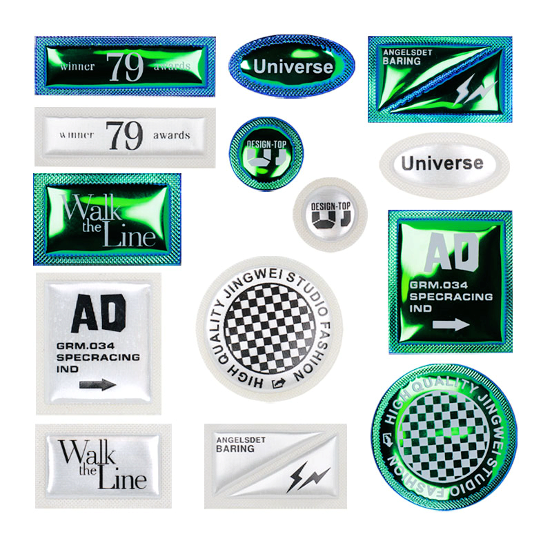 反光立体字母商标印花皮标皮牌服装箱包鞋类羽绒服立体装饰标布贴