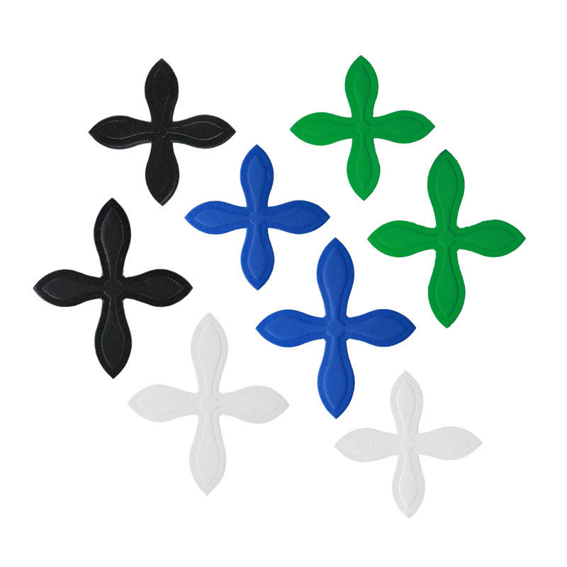 纯色花瓣皮革标小号装饰pu布贴时尚补丁贴鞋服diy配饰商标皮标花