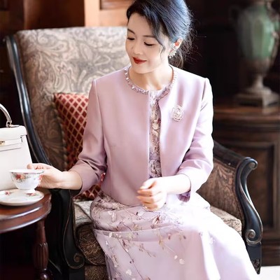 2025秋冬新款喜婆婆套装连衣裙