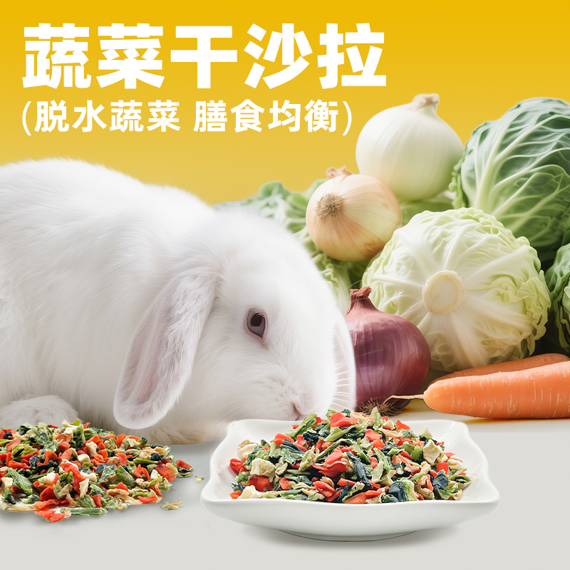 兔子磨牙零食蔬菜沙拉干水果干兔子龙猫小宠通用天然有机零食100g