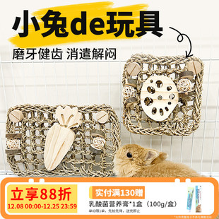 兔子解闷玩具龙猫荷兰猪鹦鹉天然磨牙玩具草球悬挂草垫笼子装 饰