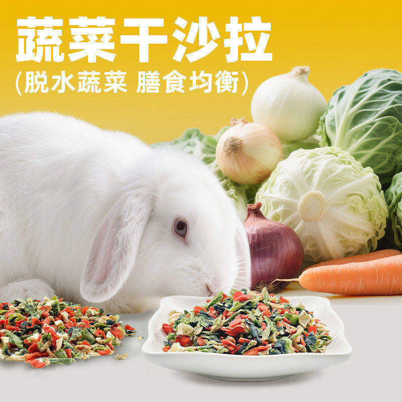 兔子磨牙零食蔬菜沙拉干水果干兔子龙猫小宠通用天然有机零食100g