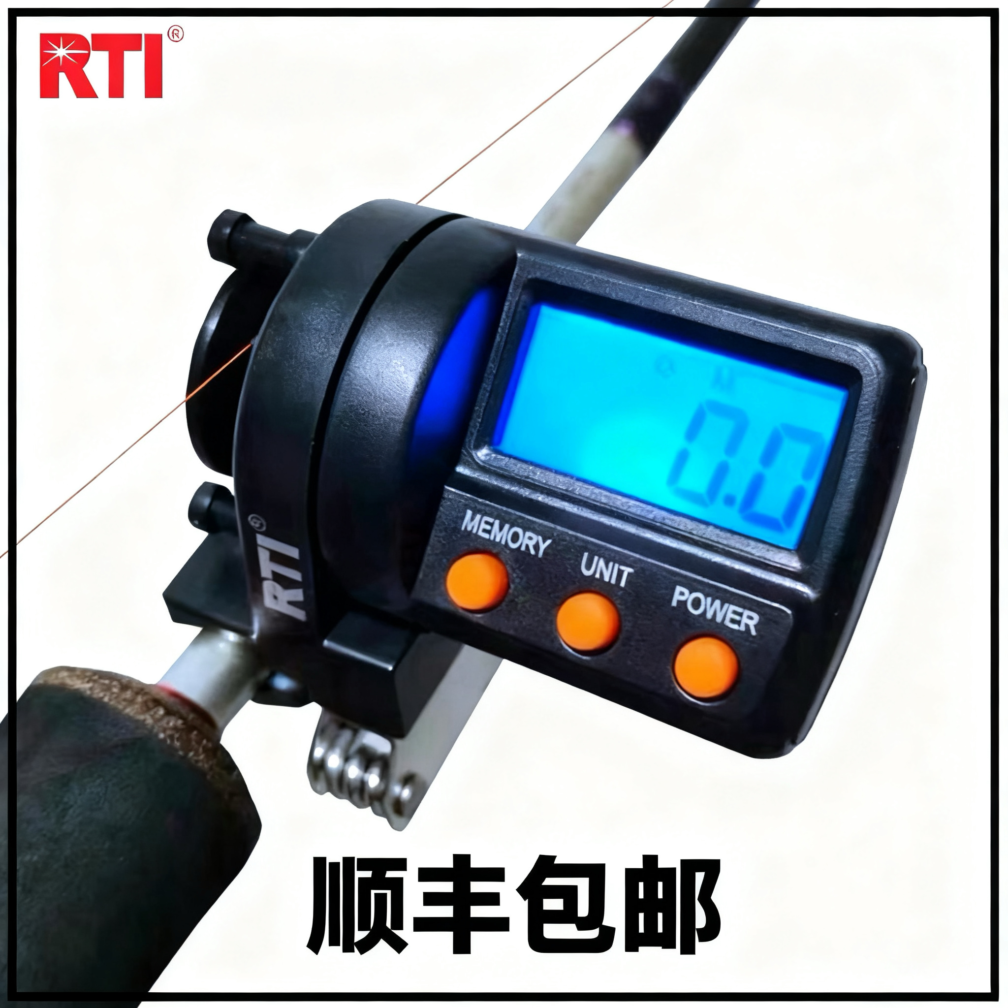 RTI 电子鱼线长度计数器999米计线器筏钓路亚缠线米数计量器钓鱼