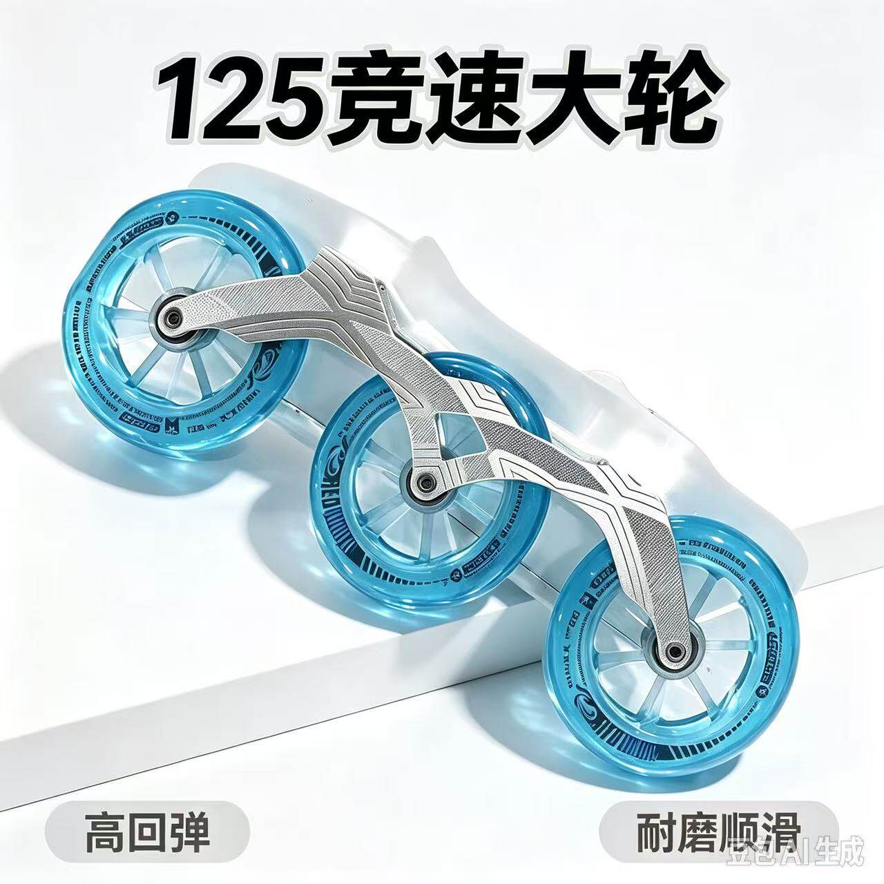 三轮竞速轮滑 专业大轮竞速轮滑鞋 速度轮滑鞋 比赛大轮鞋125大轮
