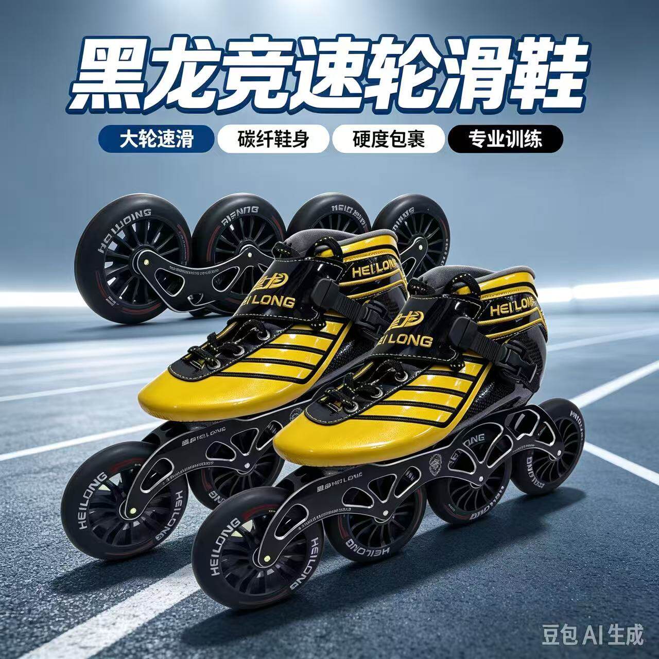 黑龙竞速轮滑鞋大轮竞速轮滑鞋
