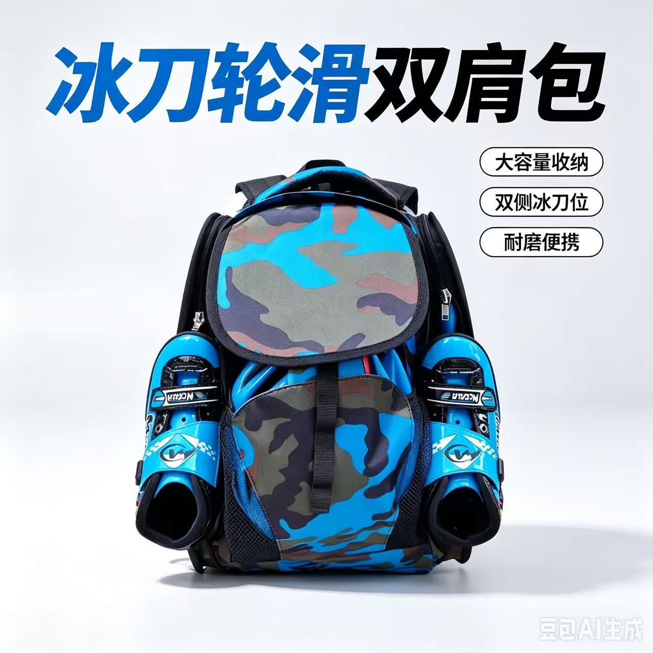 轮滑背包双肩轮滑背包专业轮滑背包大容量轮滑背包双肩轮滑背包