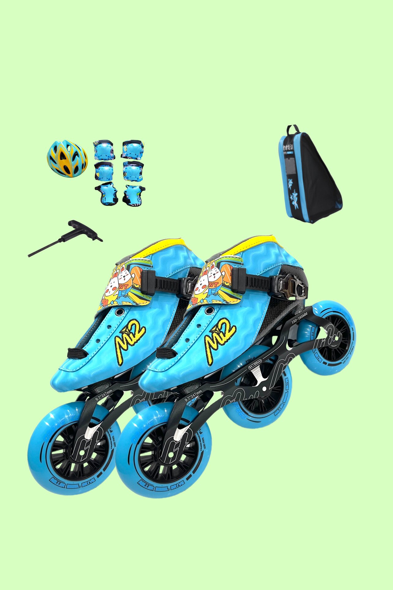 迈速轮滑鞋专业竞速轮滑鞋 儿童青少年轮滑鞋 可调节速度轮滑鞋