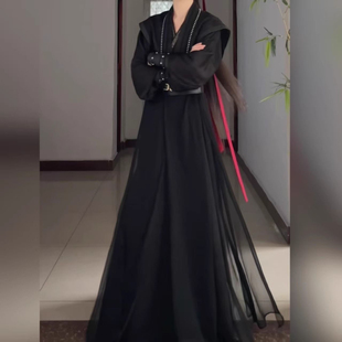 古风cos服中国风少年感汉服纯黑色飘逸古装黑瞎子墨燃cosplay劲装