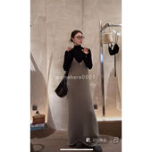 现货速发韩国东大门代购 针织吊带连衣裙 V领长款 mohhe2025冬季 新款