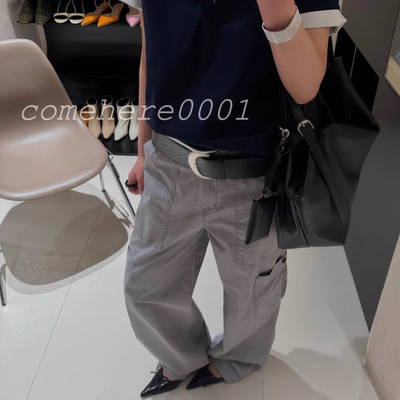 现速发韩国东大门breathe2026春季新款简洁纯色宽松口袋工装裤