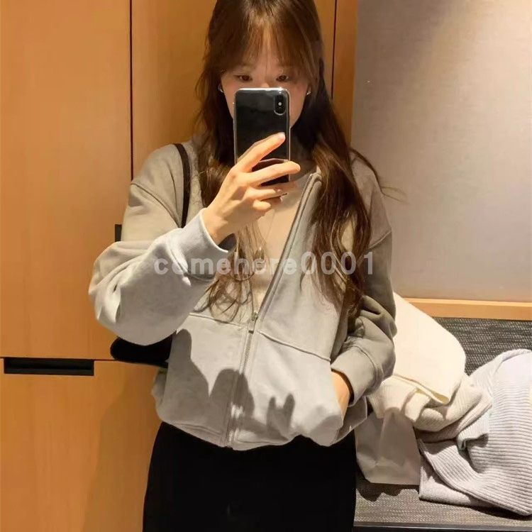 现货速发韩国东大门代购OUNCE2025秋季新款连帽拉链宽松卫衣外套