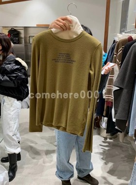 现货速发韩国东大门代购tempting2025秋冬新款英文字母长袖上衣