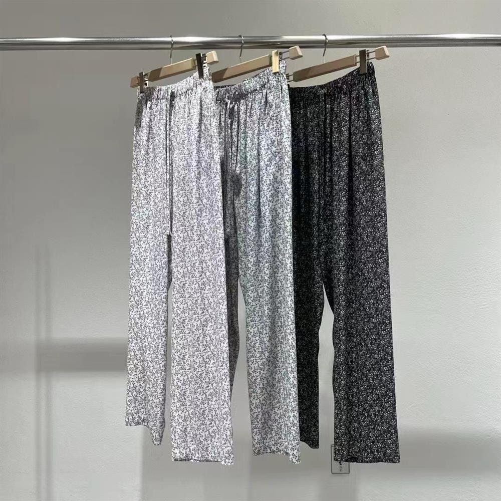 现货速发韩国东大门代购statement2025夏季新款碎花宽松休闲裤