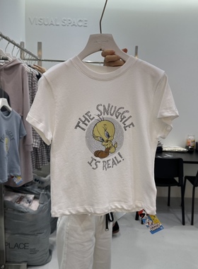 现货速发韩国东大门代购VISUAL SPACE2025夏季新款印花短袖T恤女