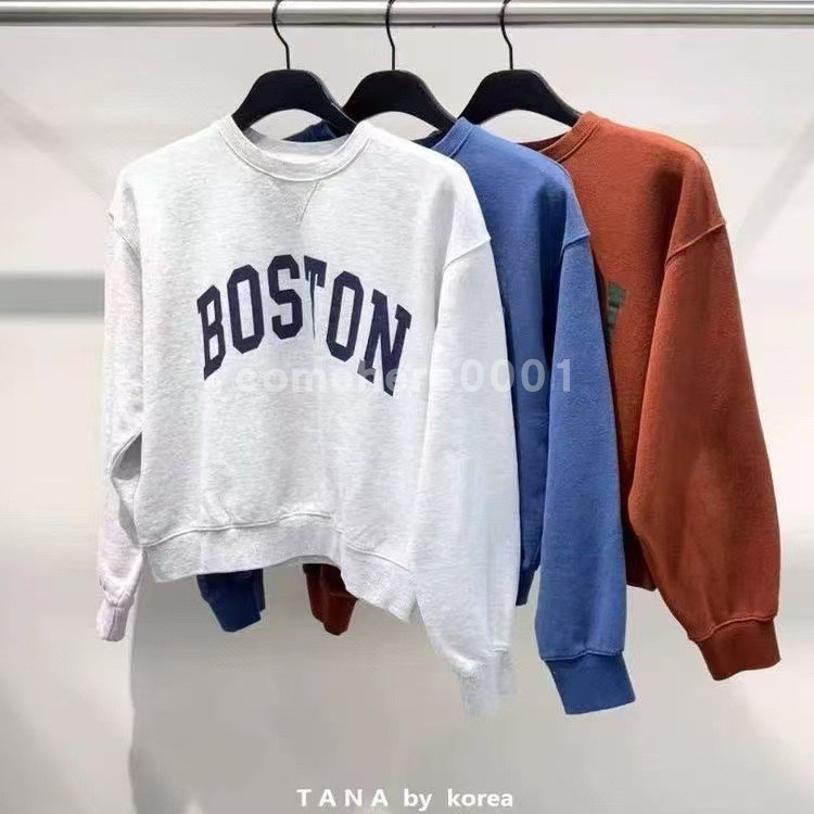 现货速发韩国东大门代购River2025秋季新款休闲英文字母宽松卫衣