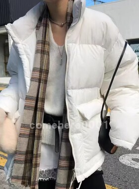 现货速发韩国东大门代购atmosphere2025秋冬新款立领宽松羽绒服