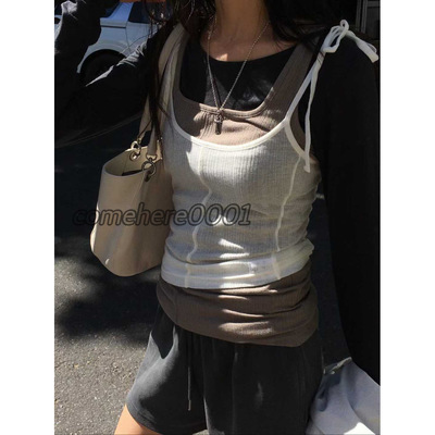 现速发韩国东大门breathe2026春季新款个性百搭叠穿修身显瘦上衣