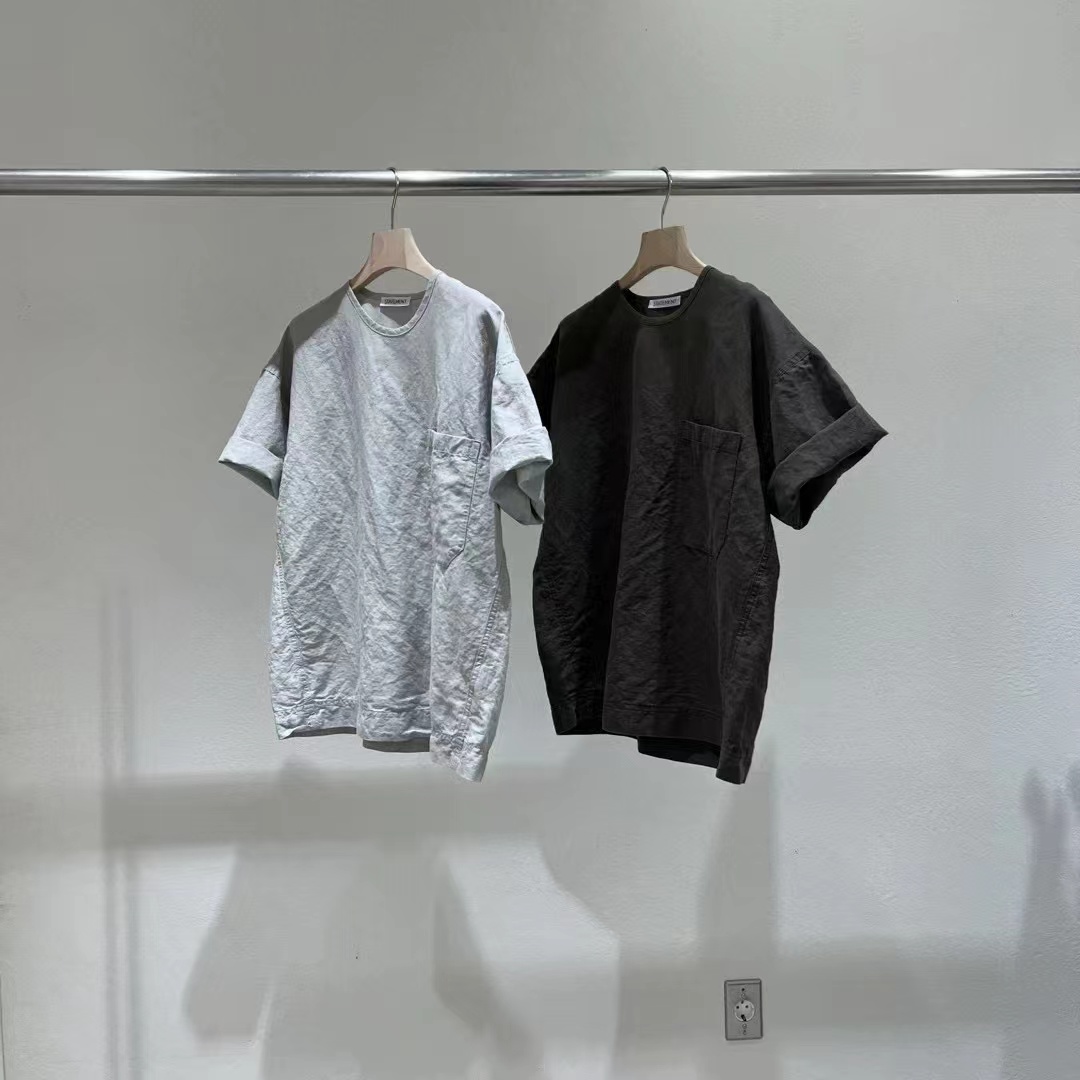 现货速发韩国东大门代购statement2025夏季新款单口袋休闲短袖T恤