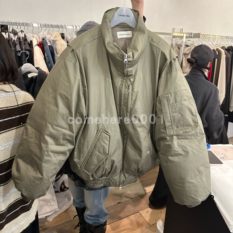 现货速发韩国东大门代购Creamvilla2025秋冬新款立领宽松羽绒服