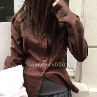 现货速发韩国东大门代购BREATHE2025秋季新款纯色翻领长袖衬衫