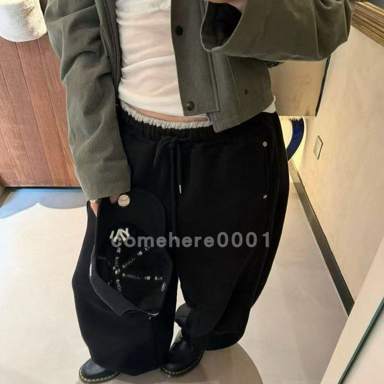 现货速发韩国东大门代购2025冬季新款向日葵欧尼同款抽绳束脚卫裤