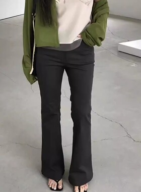 现货速发韩国东大门代购Nuese2025夏季新款高腰显瘦微喇休闲裤