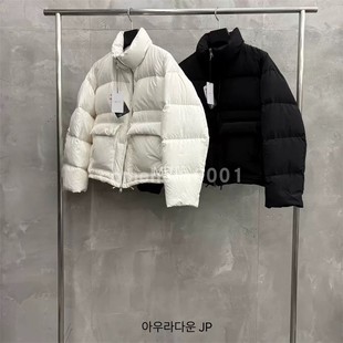 现货速发韩国东大门代购mute2025秋冬新款简约立领拉链鹅绒羽绒服