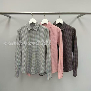 衬衫 现速发韩国东大门代购 格纹长袖 复古个性 water2026春夏新款