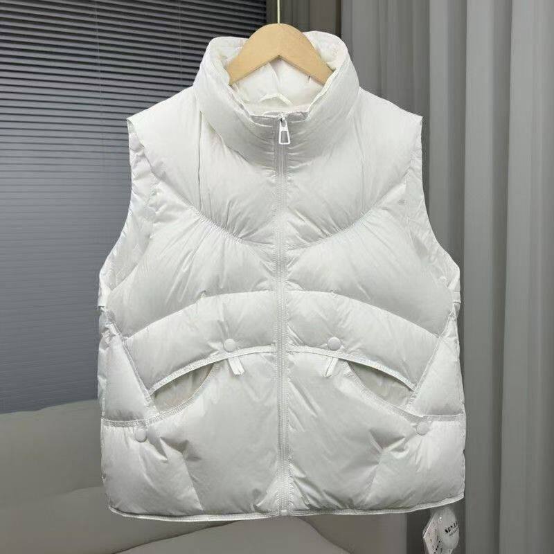 羽绒马甲女2025秋冬新款90白鸭绒韩版时尚洋气欧货轻薄款马夹背心,男装,羽绒马甲,淘宝优惠券,粉丝福利购,淘宝优惠卷